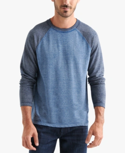 Shop Lucky Brand Men's Microterry Burnout Crew In Blue