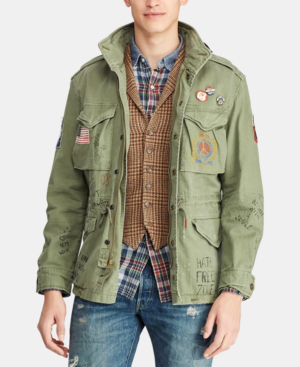 ralph lauren army jacket with patches