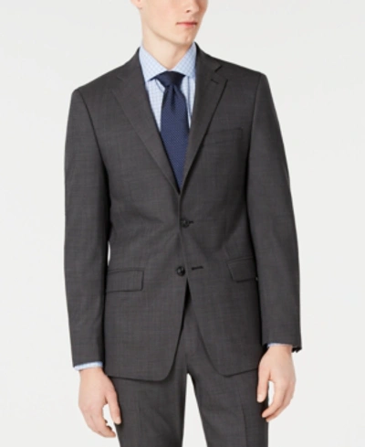 Shop Calvin Klein Men's Slim-fit Stretch Solid Suit Jacket In Black