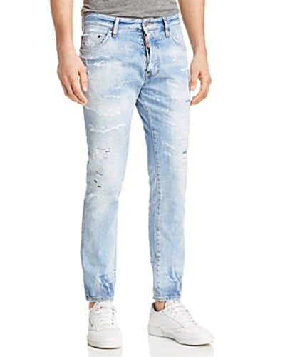 Shop Dsquared2 Light Piranha Skinny Fit Cigarette Jeans In Blue