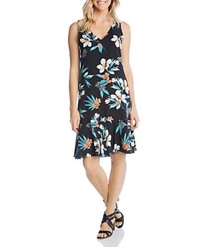 Shop Karen Kane Sleeveless Tropical-floral Dress In Print
