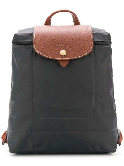 Shop Longchamp Le Pliage Backpack  In Grey