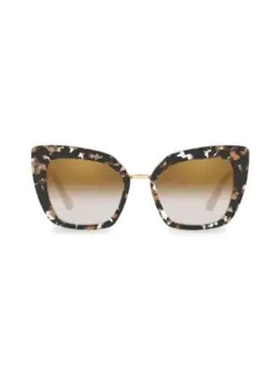 Shop Dolce & Gabbana 52mm Cat Eye Sunglasses In Tortoise