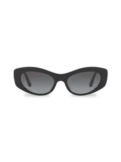 Shop Dolce & Gabbana 53mm Cat Eye Sunglasses In Black