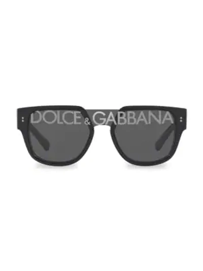 Shop Dolce & Gabbana Logo Square Sunglasses In Black