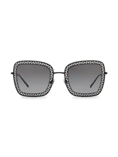 Shop Dolce & Gabbana 52mm Square Lattice Sunglasses In Black