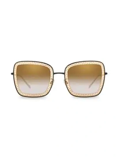 Shop Dolce & Gabbana 52mm Square Lattice Sunglasses In Gold