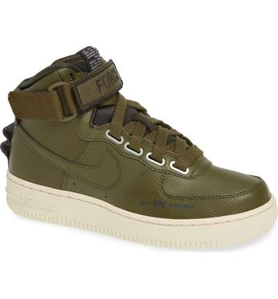 Shop Nike Air Force 1 High Utility Sneaker In Olive Canvas