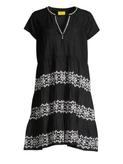 Shop Roller Rabbit Pamela Embroidered Trim Dress In Black