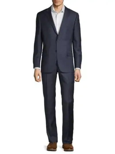 Shop Hickey Freeman Classic-fit Wool Suit In Navy