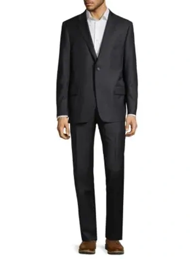 Shop Hickey Freeman Classic-fit Wool Suit In Charcoal