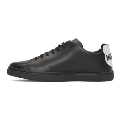 Shop Moschino Black Teddy Patch Sneakers In 00b Black