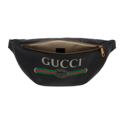 Shop Gucci Black Medium Logo Belt Bag In 8164 Black