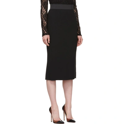 Shop Dolce & Gabbana Dolce And Gabbana Black Cady Pencil Skirt In N0000 Black