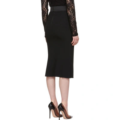 Shop Dolce & Gabbana Dolce And Gabbana Black Cady Pencil Skirt In N0000 Black