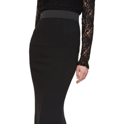 Shop Dolce & Gabbana Dolce And Gabbana Black Cady Pencil Skirt In N0000 Black