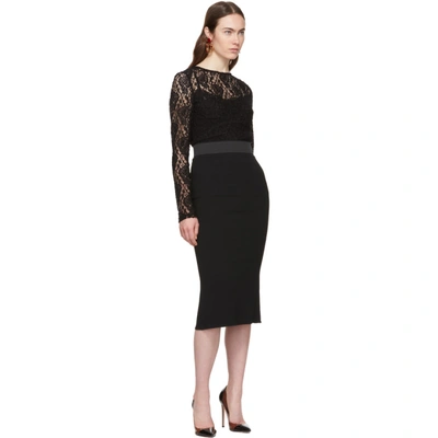 Shop Dolce & Gabbana Dolce And Gabbana Black Cady Pencil Skirt In N0000 Black