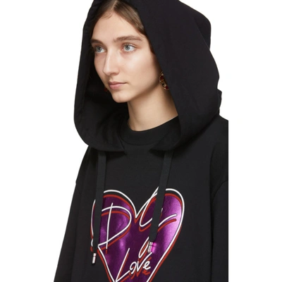 Shop Dolce & Gabbana Dolce And Gabbana Black Metallic Heart Hoodie