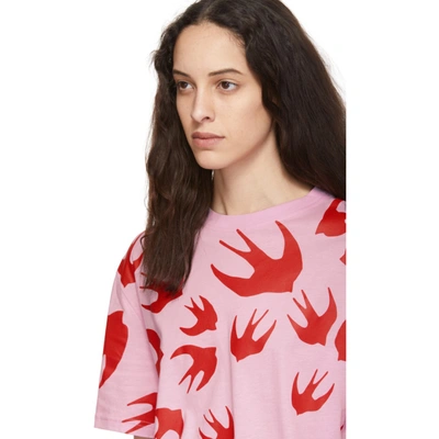 Shop Mcq By Alexander Mcqueen Mcq Alexander Mcqueen Pink Swallow T-shirt In 5555 Pink