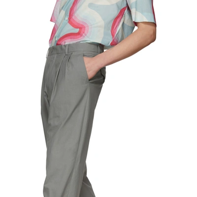 Shop Dries Van Noten Grey Cropped Phil Trousers In 802grey