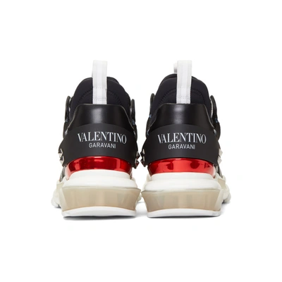 Shop Valentino Black And Silver  Garavani Bounce High-top Sneakers In Ca6 Black