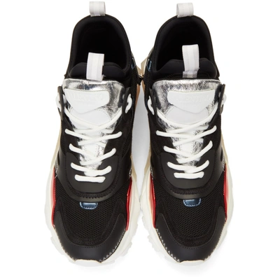 Shop Valentino Black And Silver  Garavani Bounce High-top Sneakers In Ca6 Black