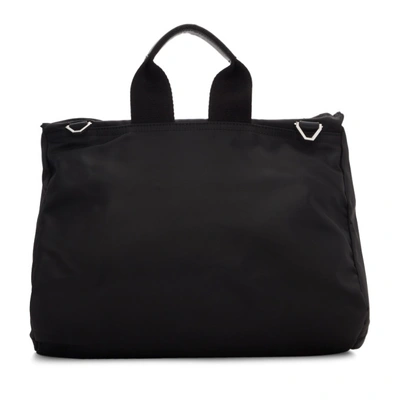 Shop Givenchy Black Band Logo Pandora Messenger Bag In 004 Wht/blk