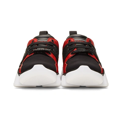 Shop Givenchy Black And Red Jaw Low Sneakers