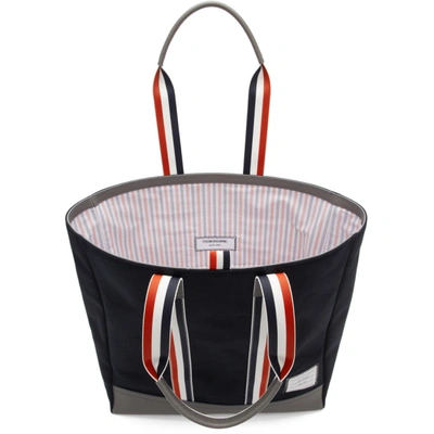 Shop Thom Browne Navy Unstructured Tote In 415 Navy