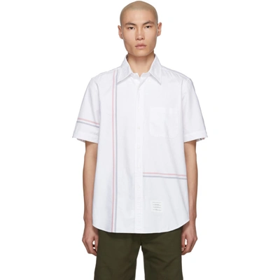 Shop Thom Browne White Stripe Oxford Shirt In 100 White