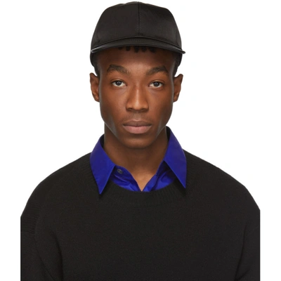 Shop Lanvin Black Nylon Logo Baseball Cap In 10 Black