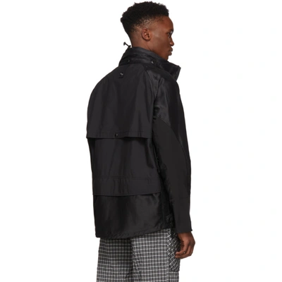 Shop Junya Watanabe Black Ramie Satin Jacket In 1 Blk/blk