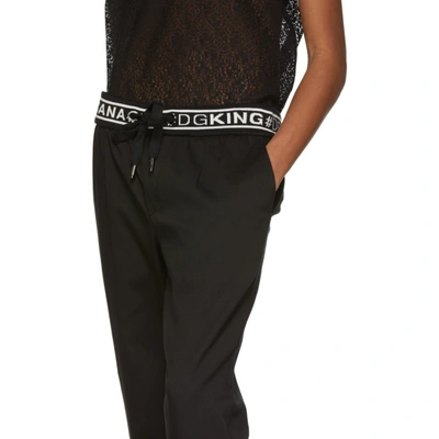Shop Dolce & Gabbana Dolce And Gabbana Black Twill Logo Lounge Pants