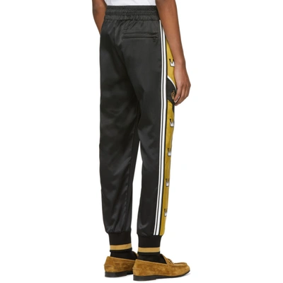 Shop Dolce & Gabbana Dolce And Gabbana Black And Gold Crowns Lounge Pants In N0000 Black