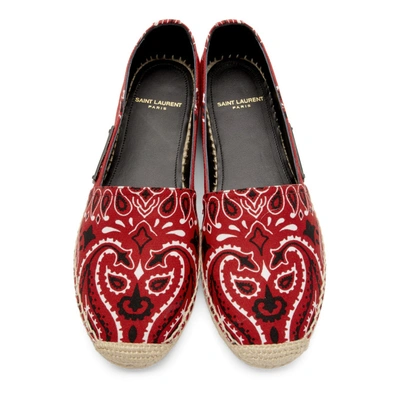 Shop Saint Laurent Red Bandana Espadrilles