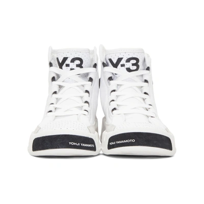 Shop Y-3 White Kasabaru High-top Sneakers In Whtblk