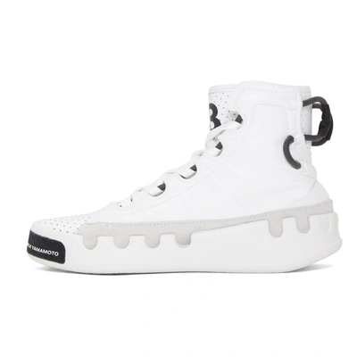 Shop Y-3 White Kasabaru High-top Sneakers In Whtblk