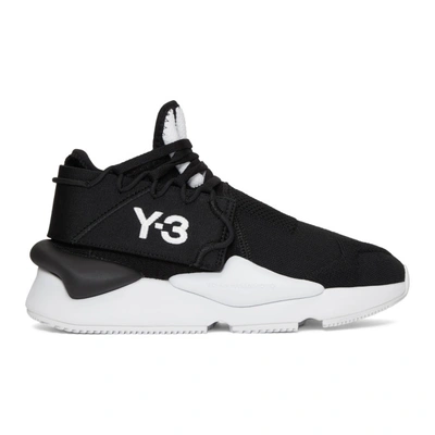 Shop Y-3 Black Knit Kaiwa Sneakers In Blkwht