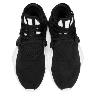 Shop Y-3 Black Knit Kaiwa Sneakers In Blkwht