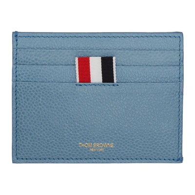 Shop Thom Browne Blue Stripes Note Compartment Card Holder In 465 Paleblu