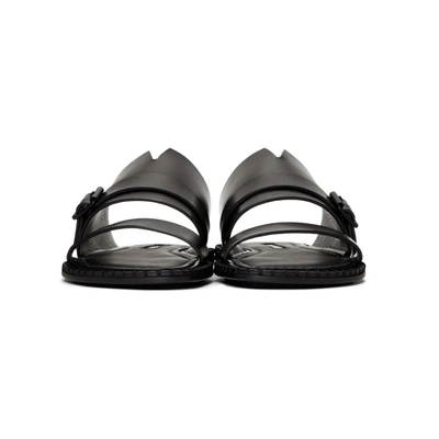 Shop Ann Demeulemeester Black Leather Sandals In Nero