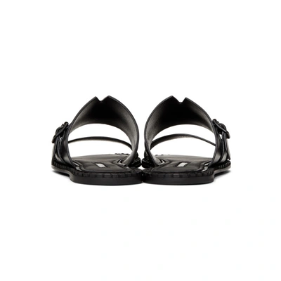 Shop Ann Demeulemeester Black Leather Sandals In Nero