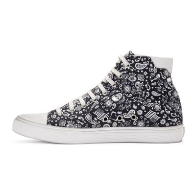 Shop Saint Laurent Black & White Skull Bedford Sneakers