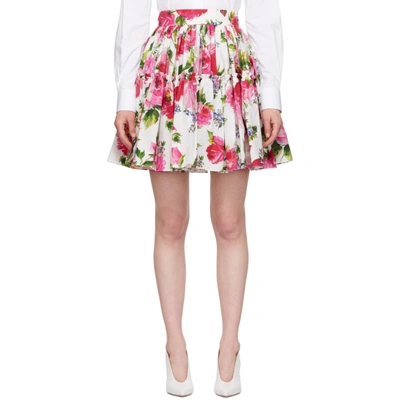Shop Dolce & Gabbana Dolce And Gabbana Multicolor Floral Pleated Flare Skirt In Haaa8 Peoni