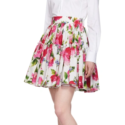 Shop Dolce & Gabbana Dolce And Gabbana Multicolor Floral Pleated Flare Skirt In Haaa8 Peoni