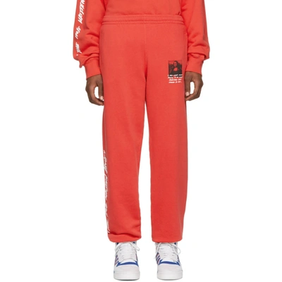 Shop Off-white Red Monalisa Slim Lounge Pants In 2010red