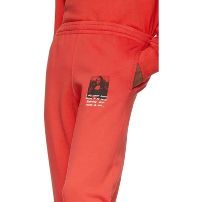 Shop Off-white Red Monalisa Slim Lounge Pants In 2010red