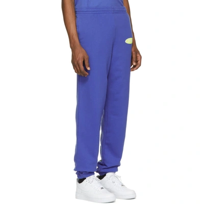 Shop Off-white Blue Split Logo Slim Lounge Pants In 3060 Bluylw