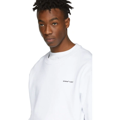Shop Off-white White Logo Sweatshirt In 0110 Whtblk