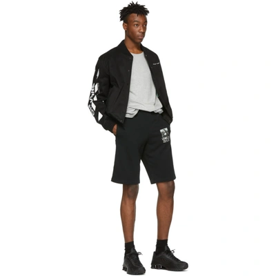 Shop Off-white Black Monalisa Sweat Shorts In 1020 Blkred